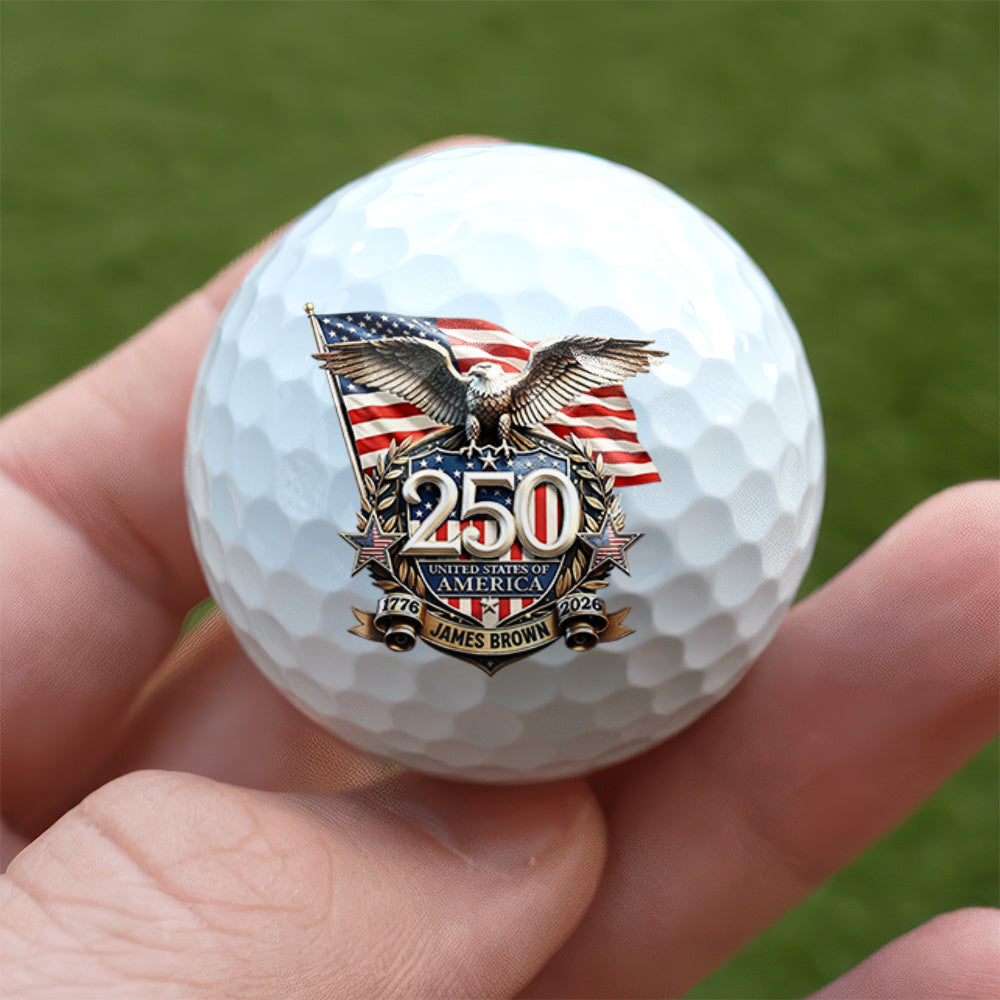 Custom Name 250th United States Of America 1776-2026 Anniversary Eagle Golf Ball TH10 169387