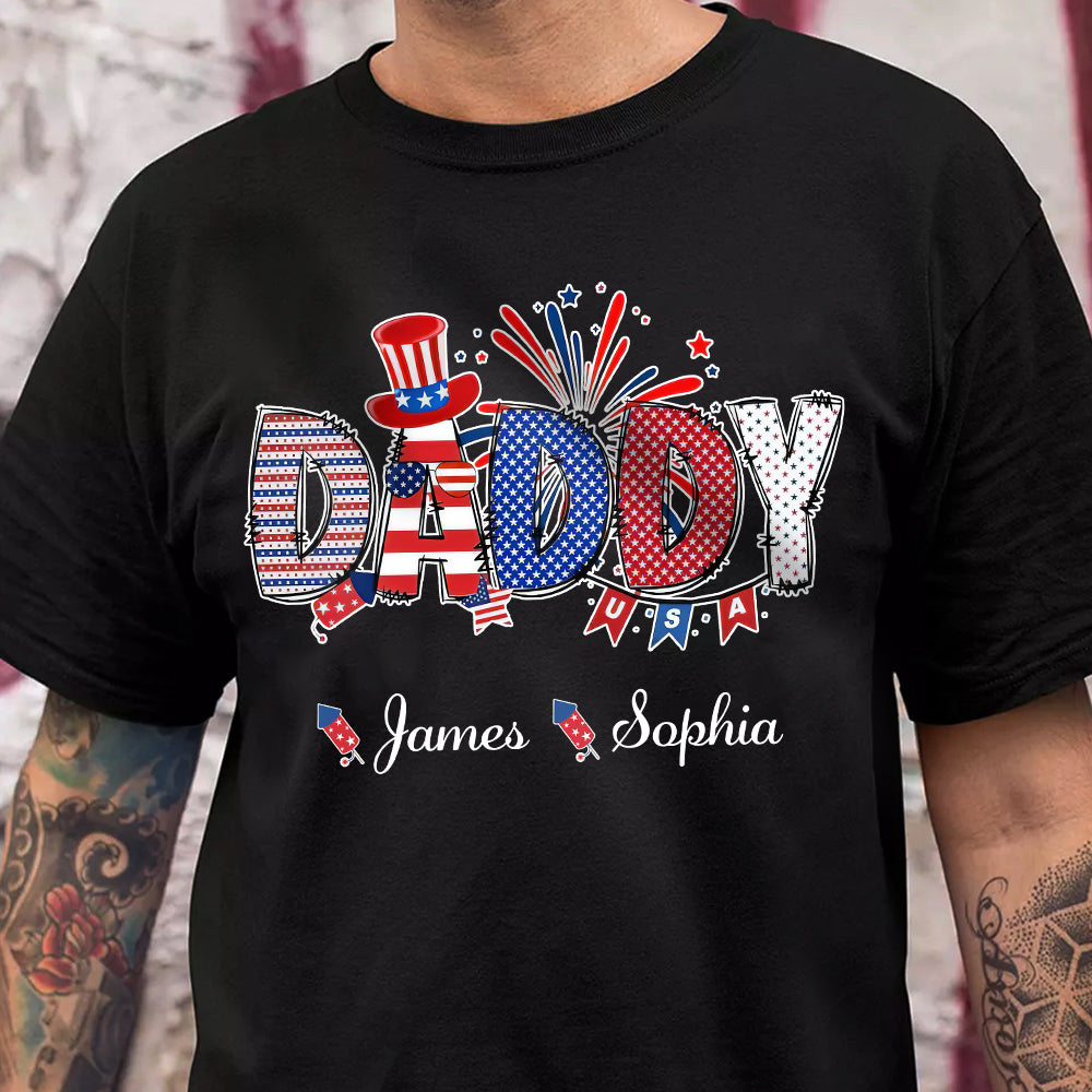 Custom Name Patriotic 4th of July Dark Shirt Gift For Family CH07 910560