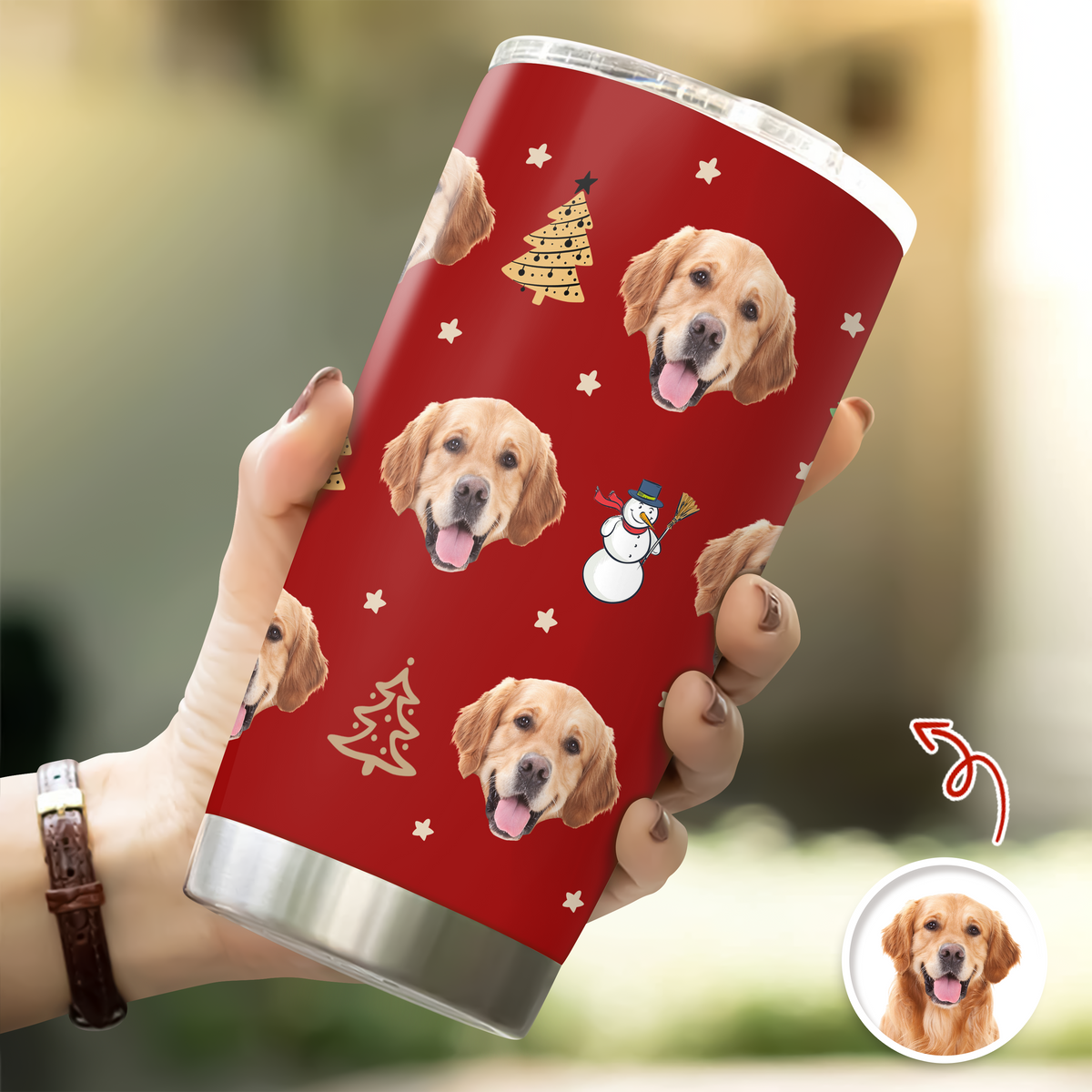 Custom Photo Christmas - Personalized Fat Tumbler Gift for Dog Cat Lovers TH10 894425