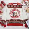 Custom Dog Cat Photo This Human Belongs To Christmas Ugly Sweater TH10 896049