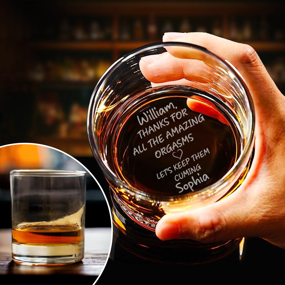 Personalized Playful Bottom Message Engraved Whiskey Glass Naughty Gifts For Him Her CH07 910220
