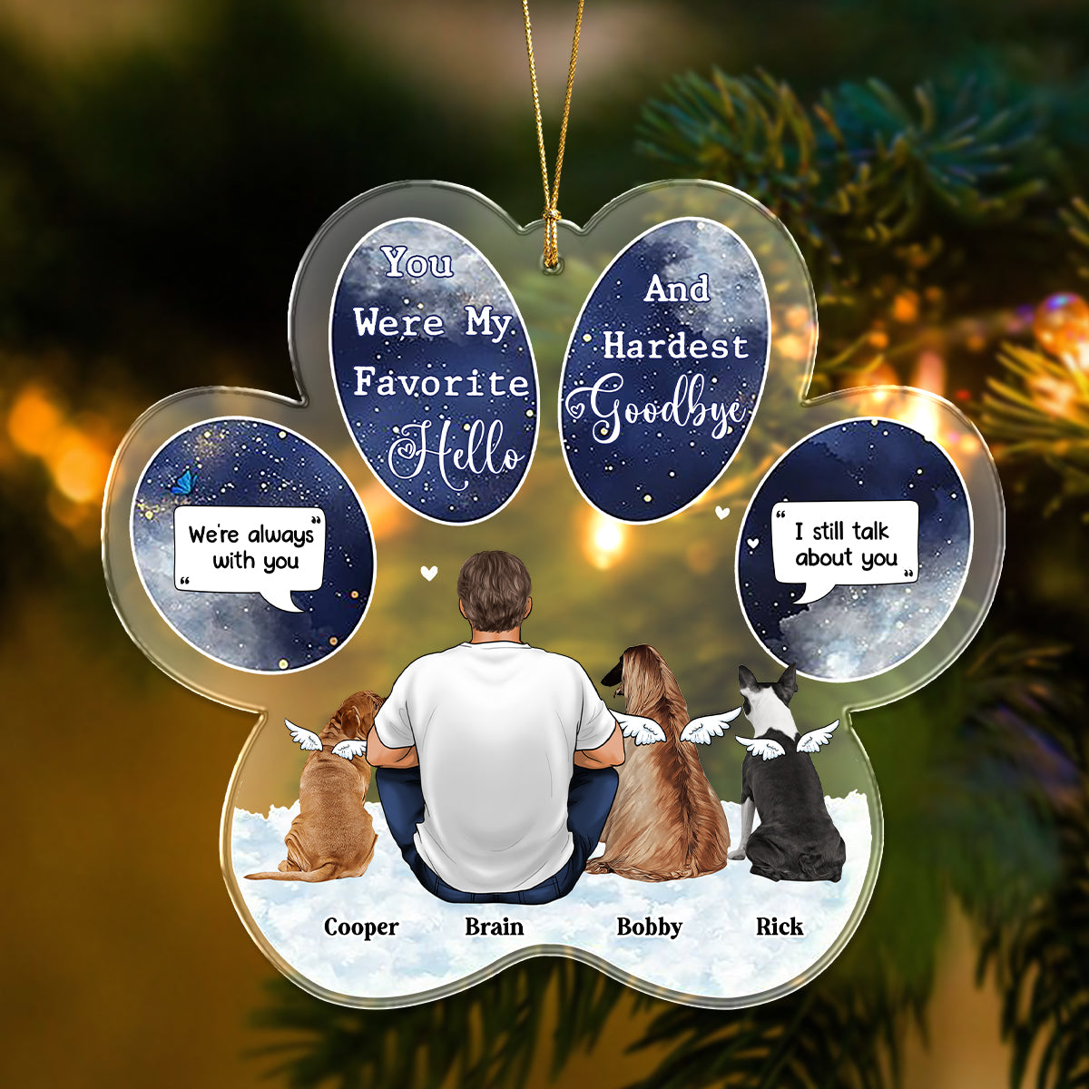 You Were My Favorite Hello And Hardest Goodbye - Personalized Custom Shaped Acrylic Ornament LM32 895915