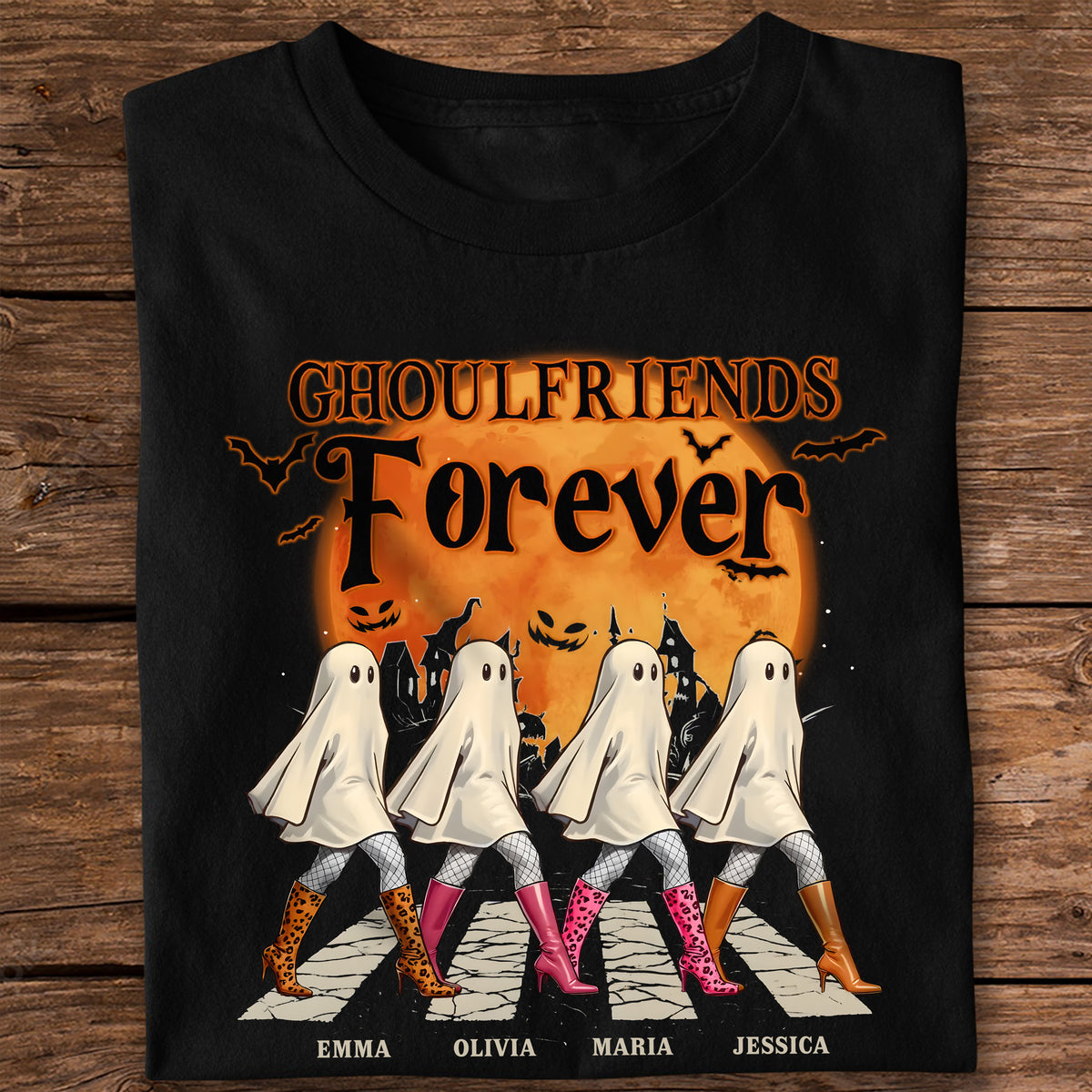 Bootiful Besties - Personalized Dark Shirt Halloween Birthday Gifts For Women, Besties, Sisters, BFF CH07 899320