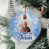 Custom Photo Safe In The Arms Of Jesus Memorial Ceramic Ornament For Christmas HA75 897516