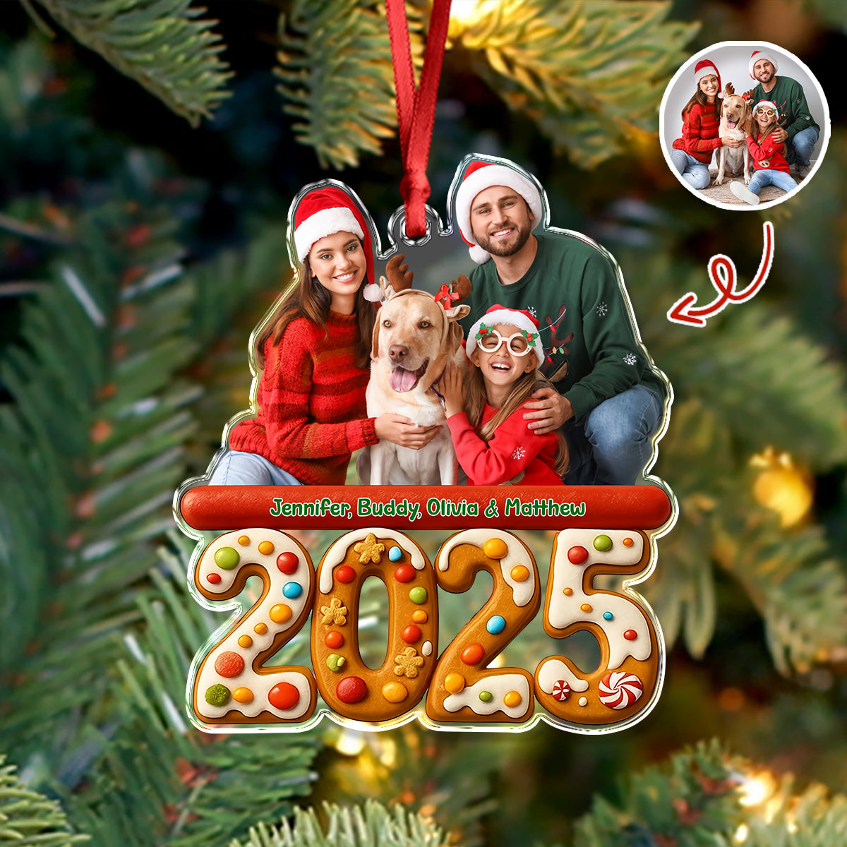 Custom Photo We And Our Dog Family Acrylic Ornament Gift For Dog Lovers HO82 900060