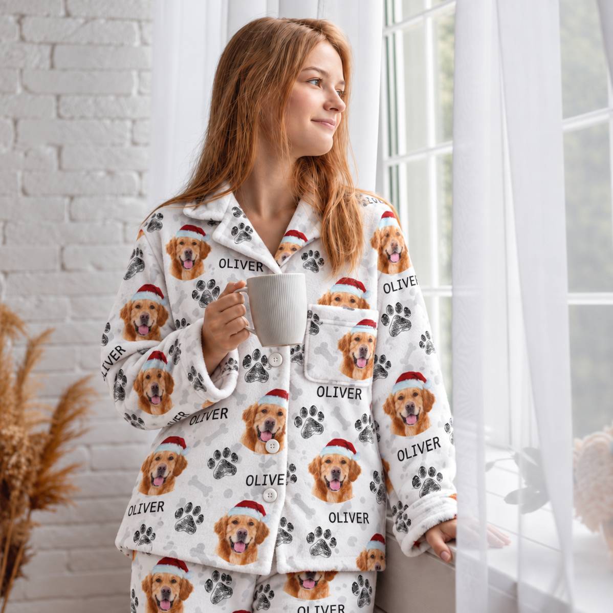 Custom Photo With Dog Cat Paw Fluffy Loungewear HO82 903808