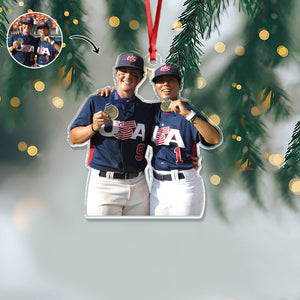 Custom Baseball Girl Besties Photo - Personalized Acrylic Ornament Gift For Baseball Lovers HO82 894680
