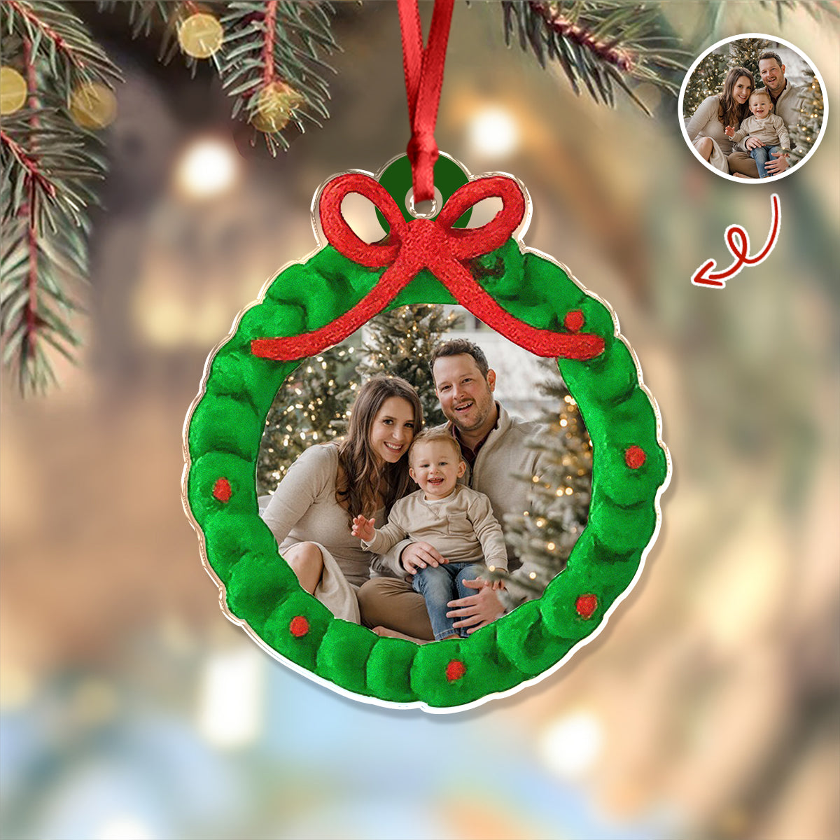 Custom Family Photo Acrylic Ornament For Christmas TH10 894833