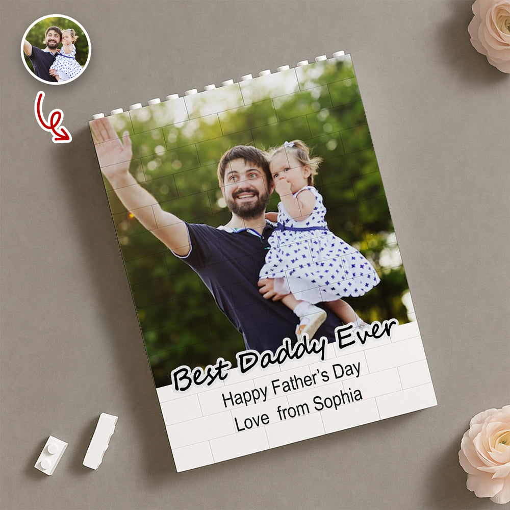 Custom Photo Best Daddy Ever Building Brick Blocks, Father's Day Gift TH10 898847
