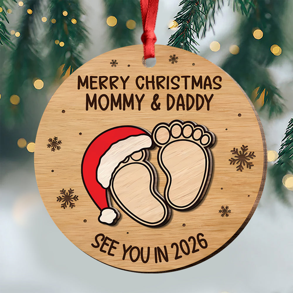 Christmas Baby Shower - Personalized Wood Ornament Gifts For New Moms, New Dads, New Parents CH07 899282