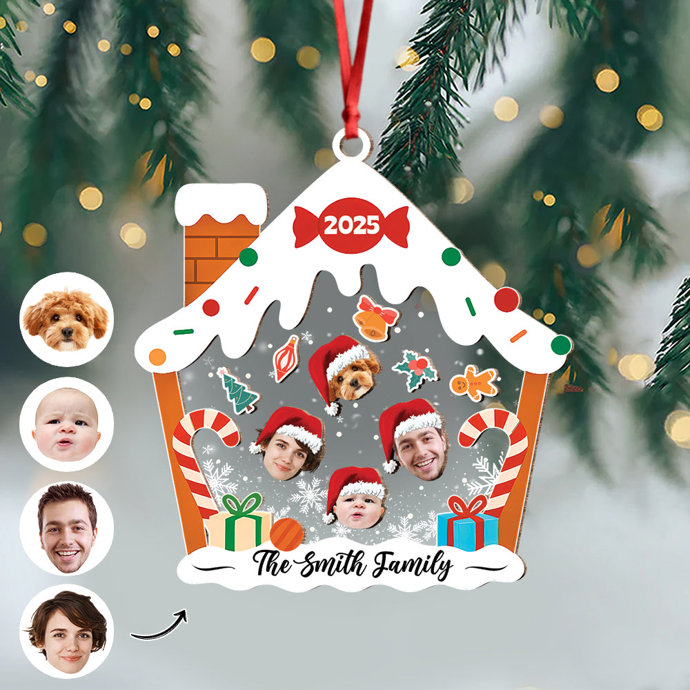 Custom Family Face With Pet Christmas Shaker Ornament CH07 896916