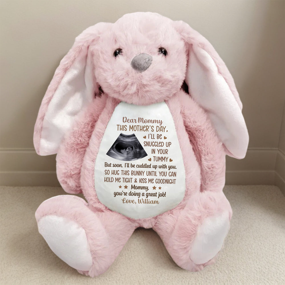 Personalized Ultrasound Photo Mother's Day Bunny Gift From The Bump for Pregnant Mom CH07 910896