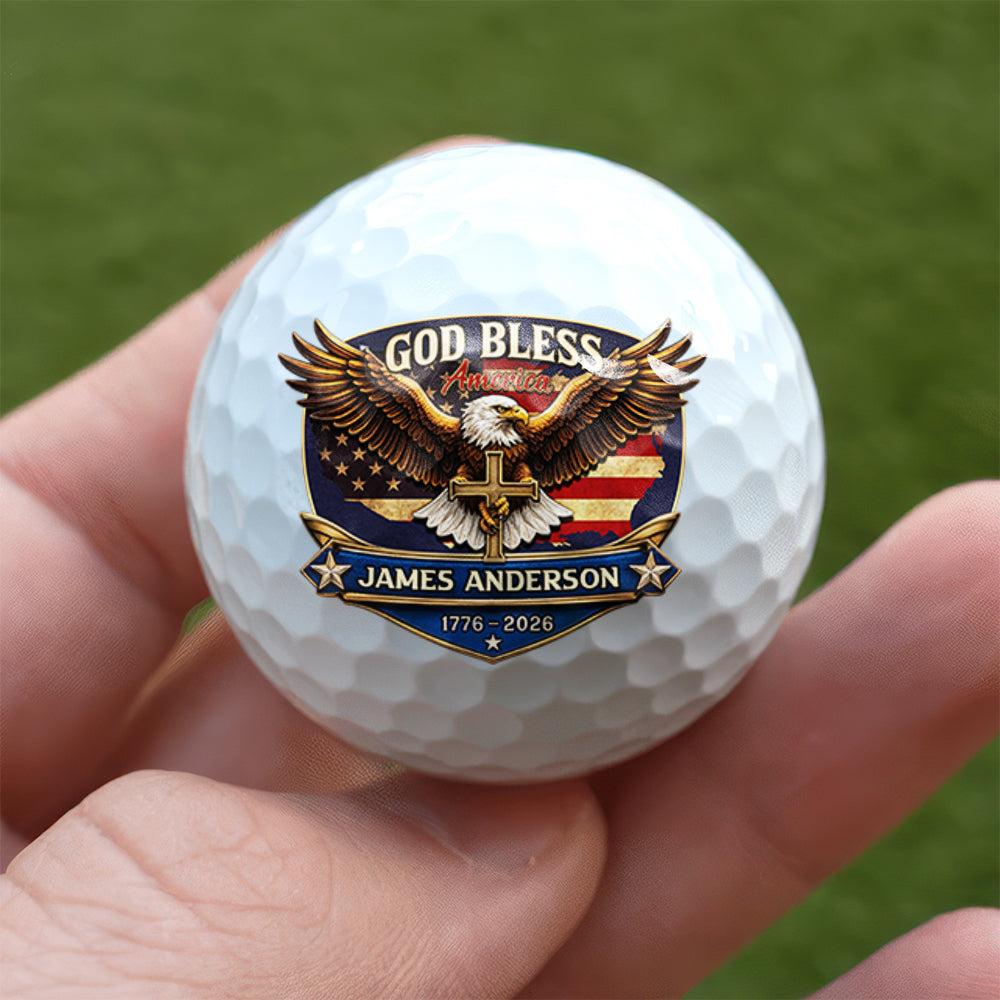 Custom Name 250th Anniversary God Bless America Eagle Golf Ball TH10 169389