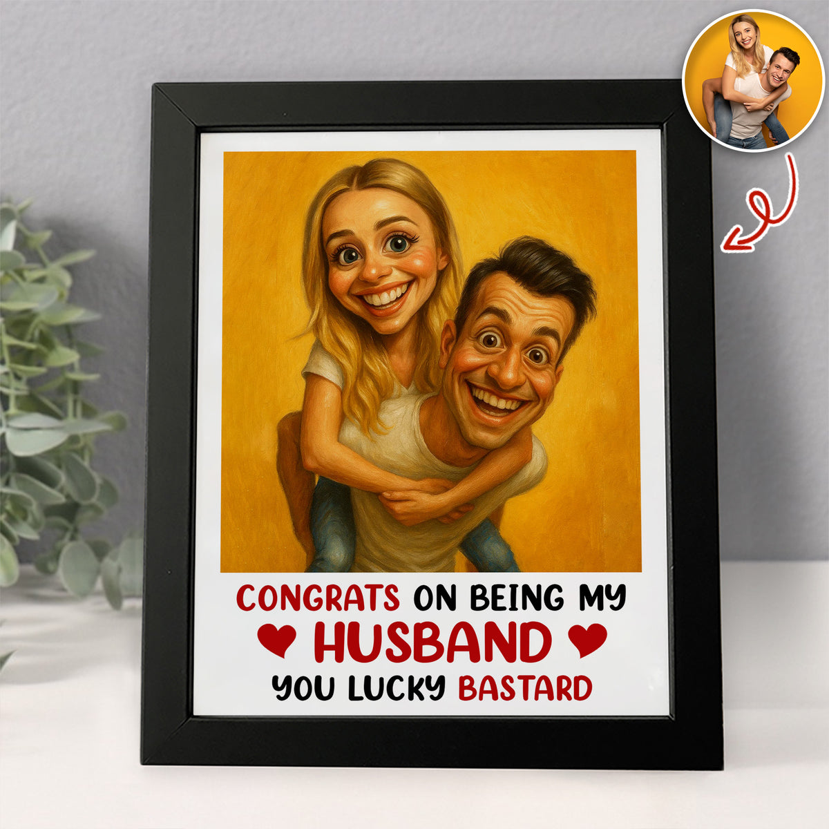 Custom Couple Photo Congrats On Being My Husband Picture Frame LM32 893921