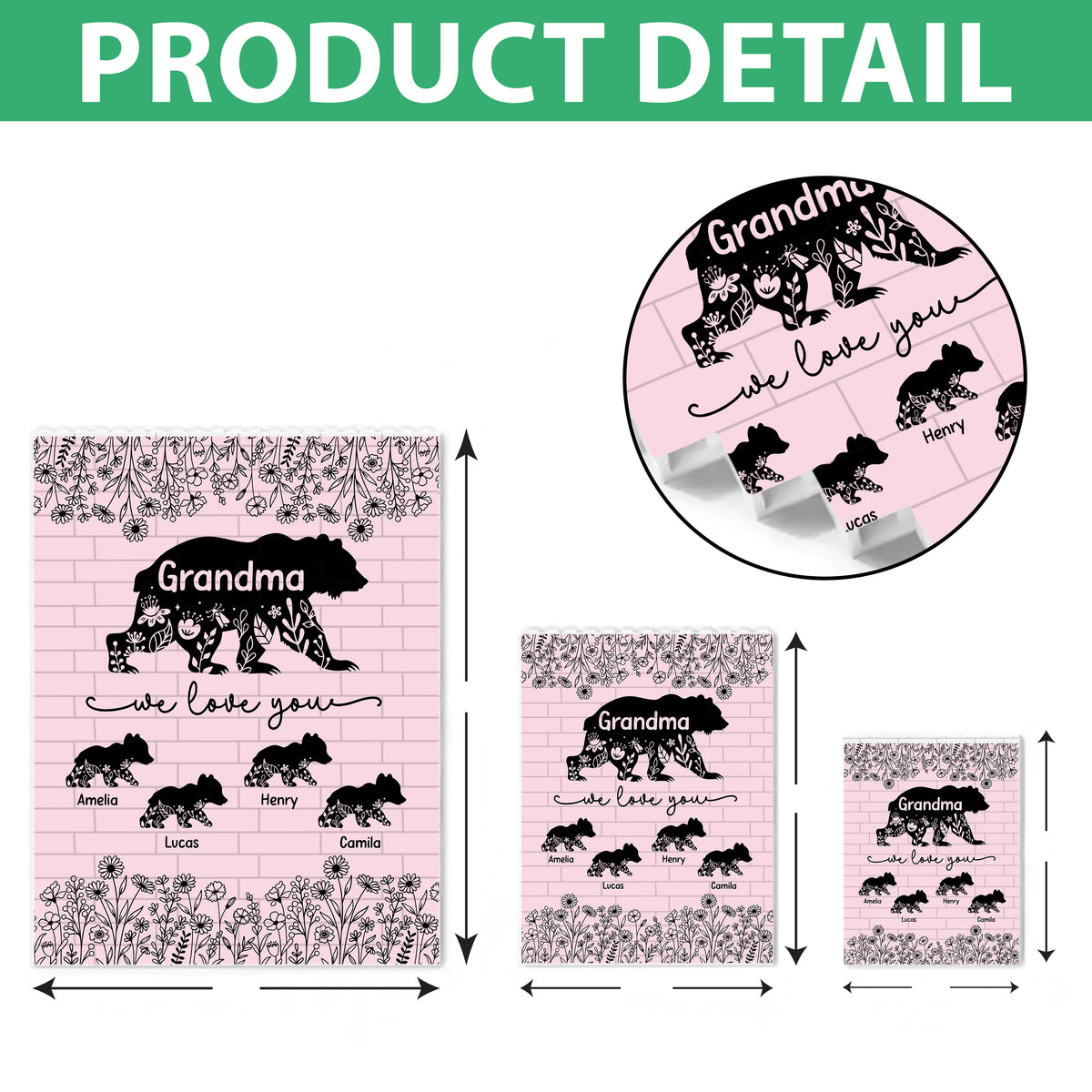 Personalized Floral Mama Bear Building Brick Blocks Mother's Day Gift HA75 920652