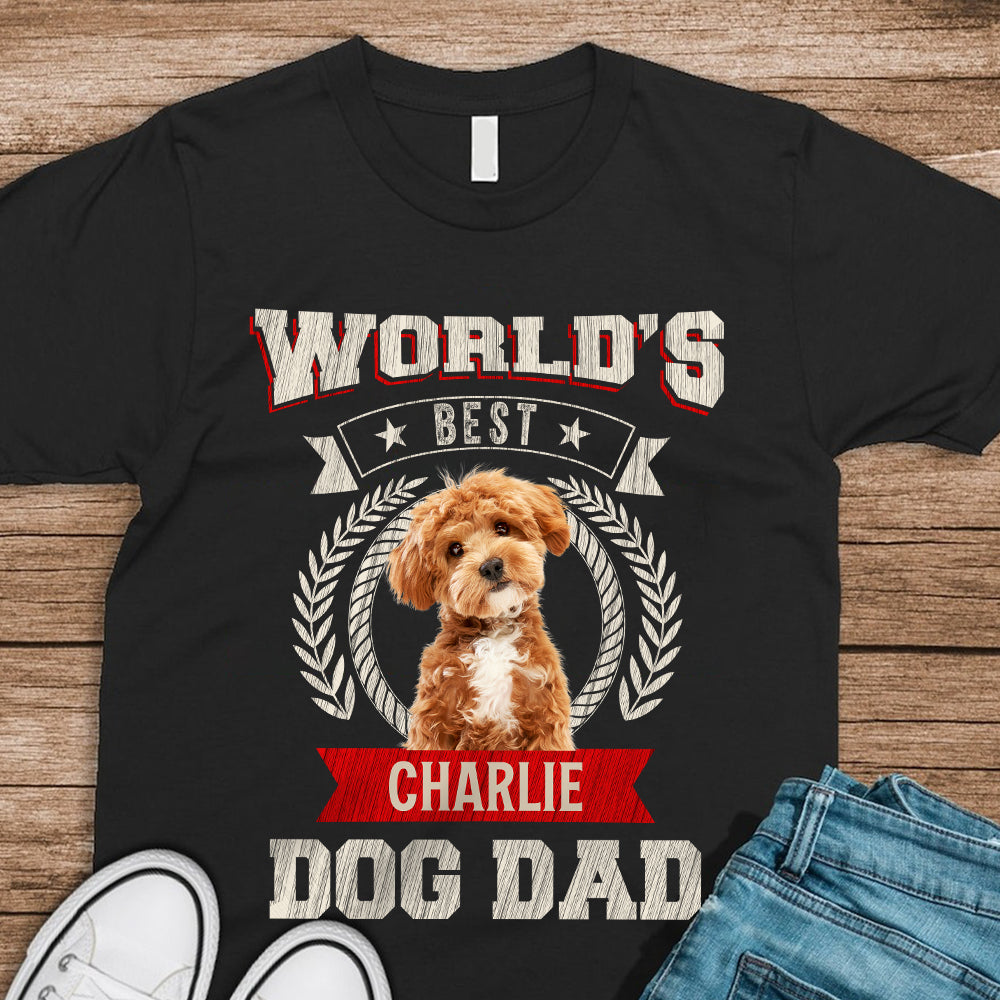 Custom Photo World's Best Dog Dad Dark Shirt CH07 896026