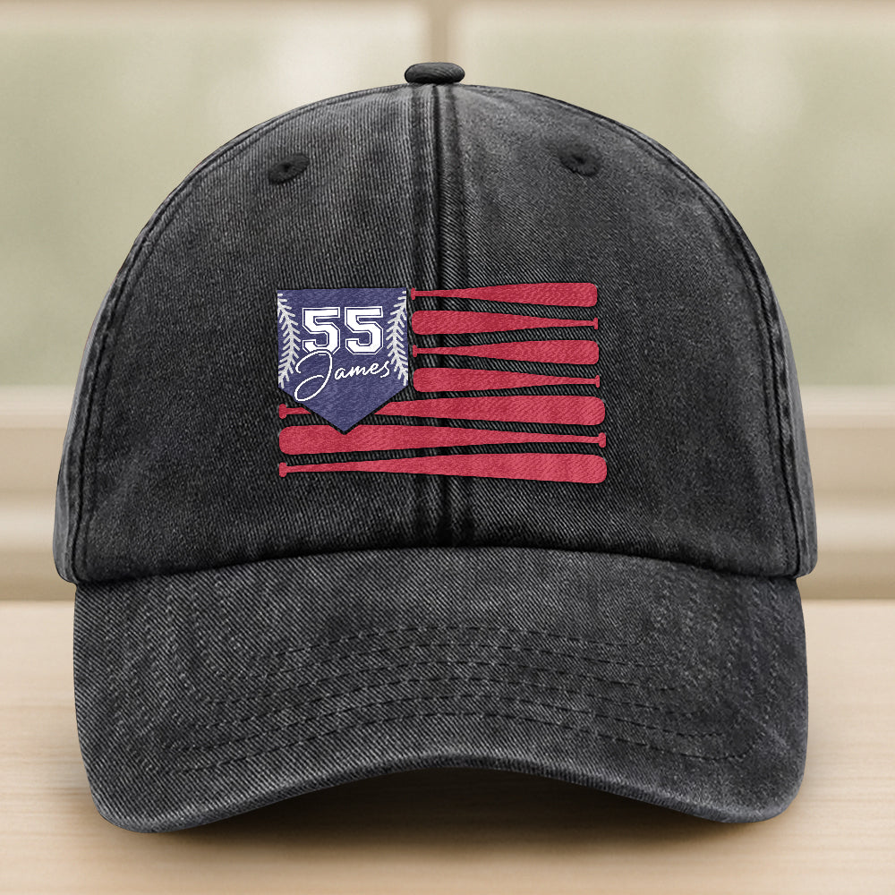 Custom Name For Baseball Player Washed Denim Baseball Cap TH10 894021