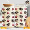 Custom Face Dog Cat With Paw Glass Can With Lid Gift For Dog Cat Lover HA75 898336