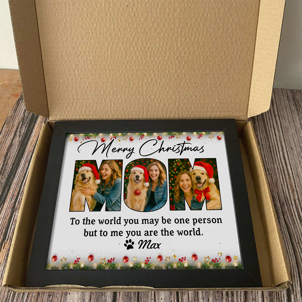Custom Dog Photo Merry Christmas Picture Frame For Dog Mom CH07 896438