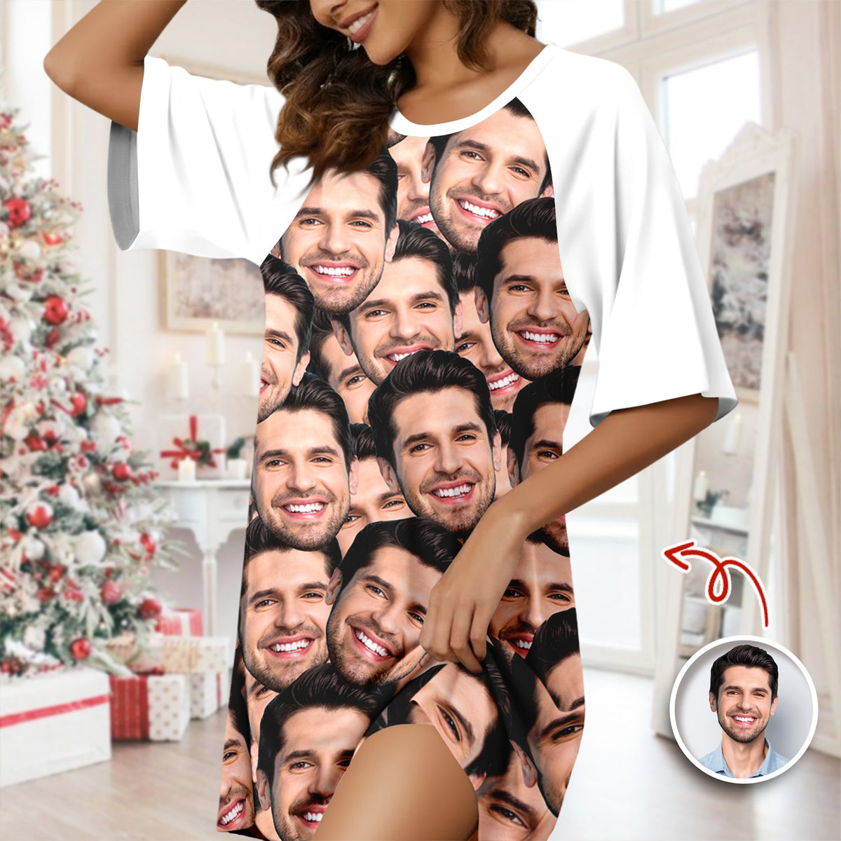 Custom Face Photo Raglan Nightgown TH10 898331