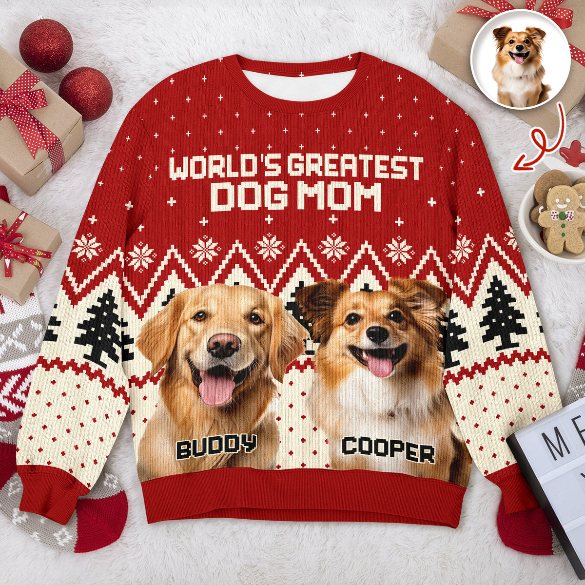 Custom Photo World's Greatest - Personalized Ugly Sweater For Dog Lovers LM32 895561