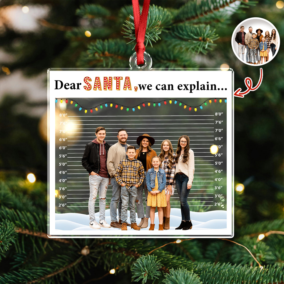 Custom Photo Dear Santa, We Can Explain - Personalized Acrylic Ornament Gift For For Family, Kids, Friends LM32 895789
