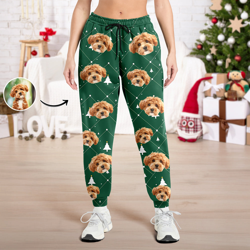 Custom Photo With Christmas Pattern - Personalized Sweatpants Gift For Dog Lovers CH07 896332