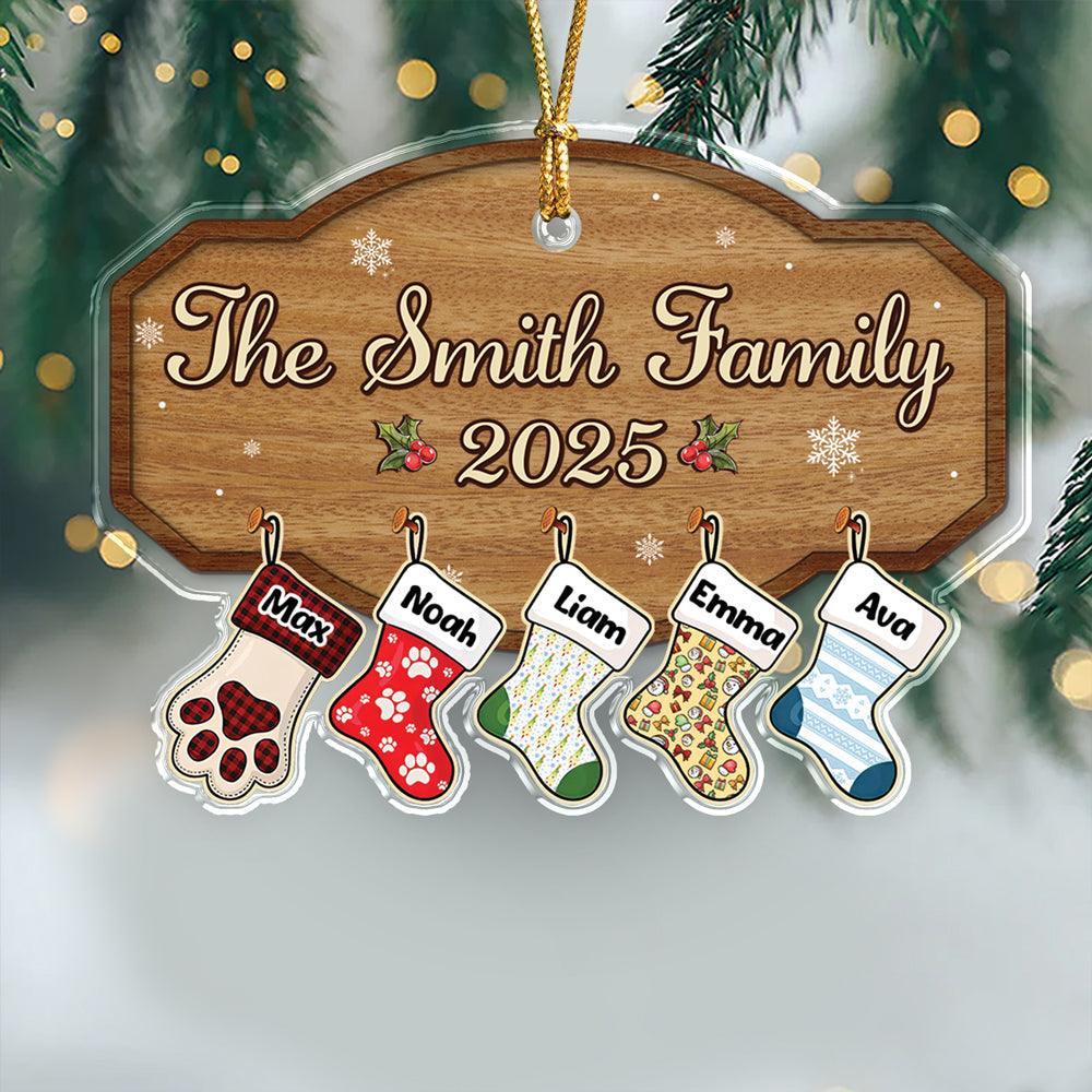 Family With Pets Personalized Acrylic Ornament CH07 899564