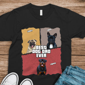 Custom Photo Best Dog Dad Ever Personalized Dark Shirt CH07 895922