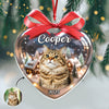 Custom Cat Photo Heart Shaped Acrylic Ornament Christmas Gift For Cat Lovers CH07 899488