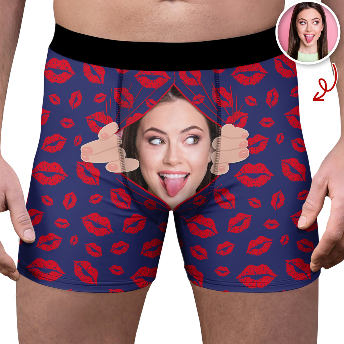 Personalized Funy Face Men's Boxer Brief, Custom Underwear for Him, Valentine, Anniversary Gift CH07 895592