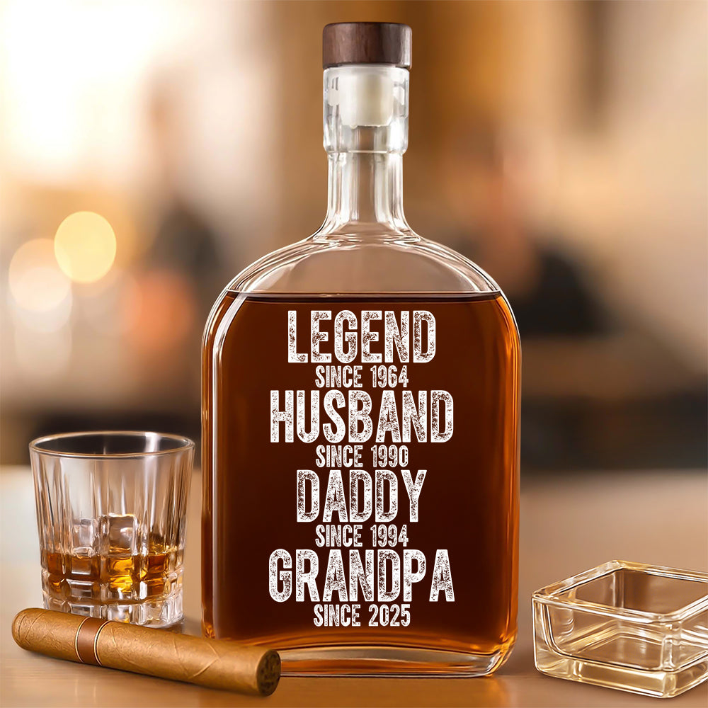 Legend Husband Daddy Grandpa - Family Personalized Whiskey Bottle HA75 892522