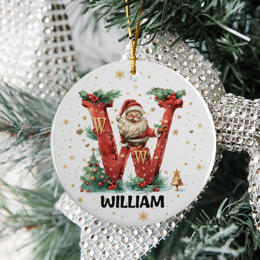 Custom Name Alphabet Ceramic Ornament - Personalized Christmas Gift for Family and Friends TH10 896313