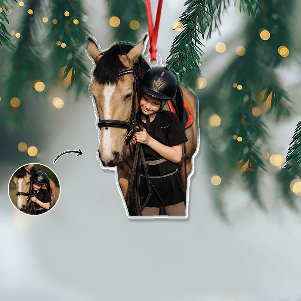 Custom Horses Photo - Personalized Acrylic Ornament For Family HO82 894654