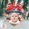 Custom Kid Photo Heart Shaped Acrylic Ornament Christmas Gift For Family CH07 896788