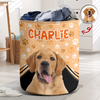 Custom Dog Photo Paws Off My Laundry - Personalized Laundry Basket CH07 896564