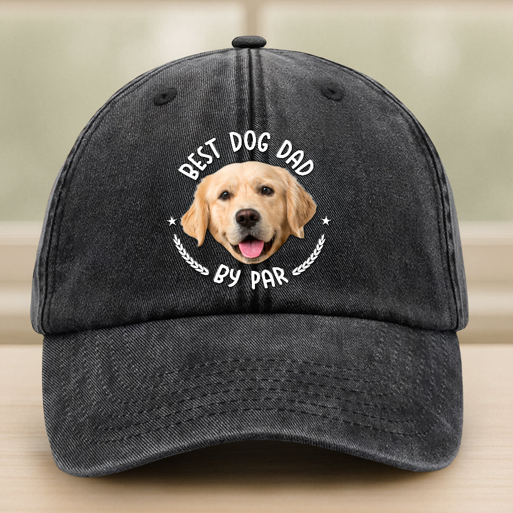 Custom Photo Best Dog Dad, Cat Dad By Par Washed Denim Baseball Cap HA75 892482