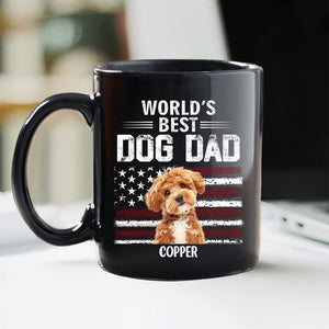 Custom Photo World's Best Dog Dad - Personalized Black Mug Gift For Dog Lovers CH07 895938