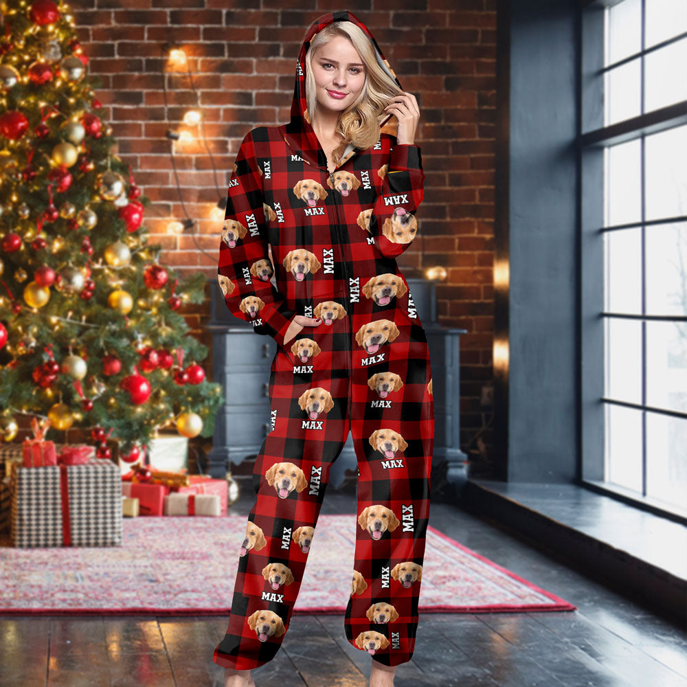 Custom Dog And Cat Photo With Name Onesie Pajamas For Dog Lovers, Cat Lovers HO82 894314