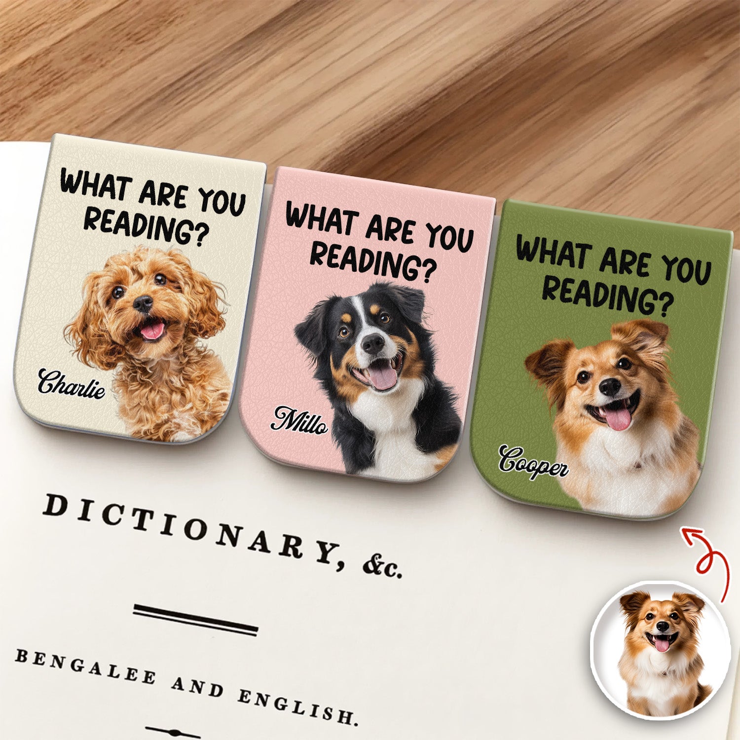 What Are You Reading - Custom Dog Photo Leather Magnetic Bookmark For Book Lovers, Dog Lovers CH07 899528