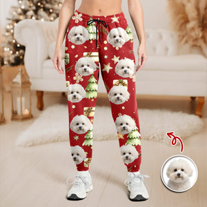 Custom Photo Dog Christmas Sweatpants, Gift For Dog Mom Dog Dad HA75 892988