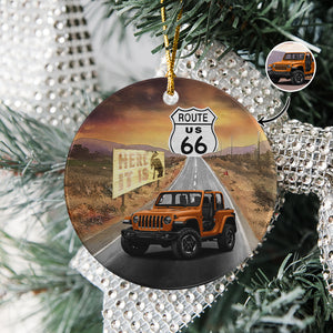 Custom Car Photo Route 66 Ceramic Ornament For Car Lover TH10 896033