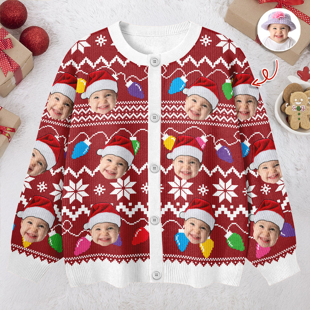Custom Funny Photo Xmas Leds Cardigan Gift For Family HO82 900268