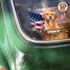 Custom Photo Dog With American Flag Car Window Decal Sticker HA75 920564
