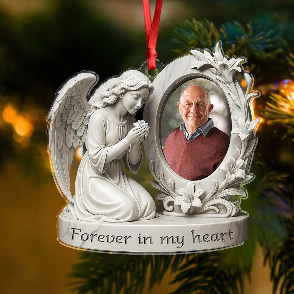 Custom Photo Forever In My Heart Memorial Acrylic Ornament HA75 897870