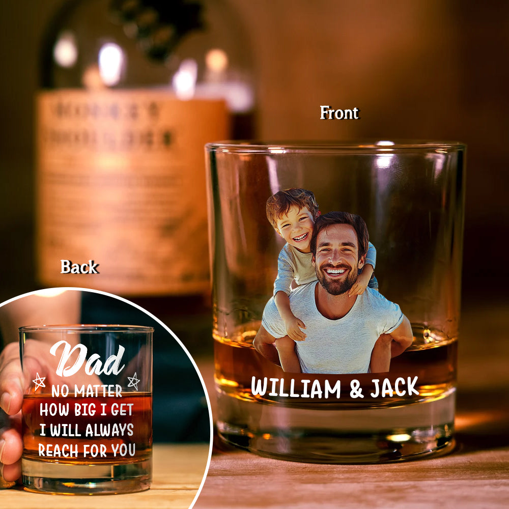 Dad No Matter How Big We Get, We Will Always Reach For You Rock Glass Gift For Father's Day HO82 893984