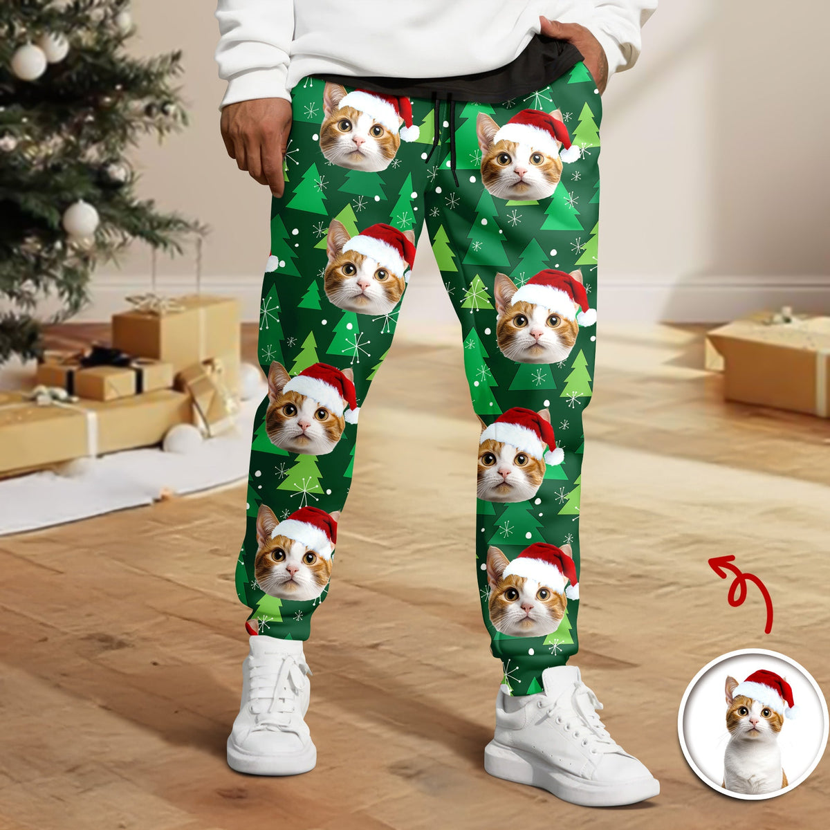 Custom Photo Cat Personalized Christmas Sweatpants HA75 892816