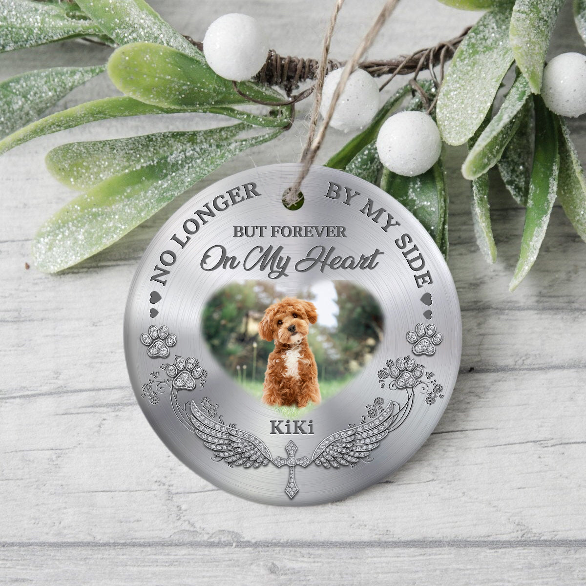Custom Photo Pet Christmas Memorial Sympathy Ceramic Ornament Gifts For Pet Lovers LM32 893897