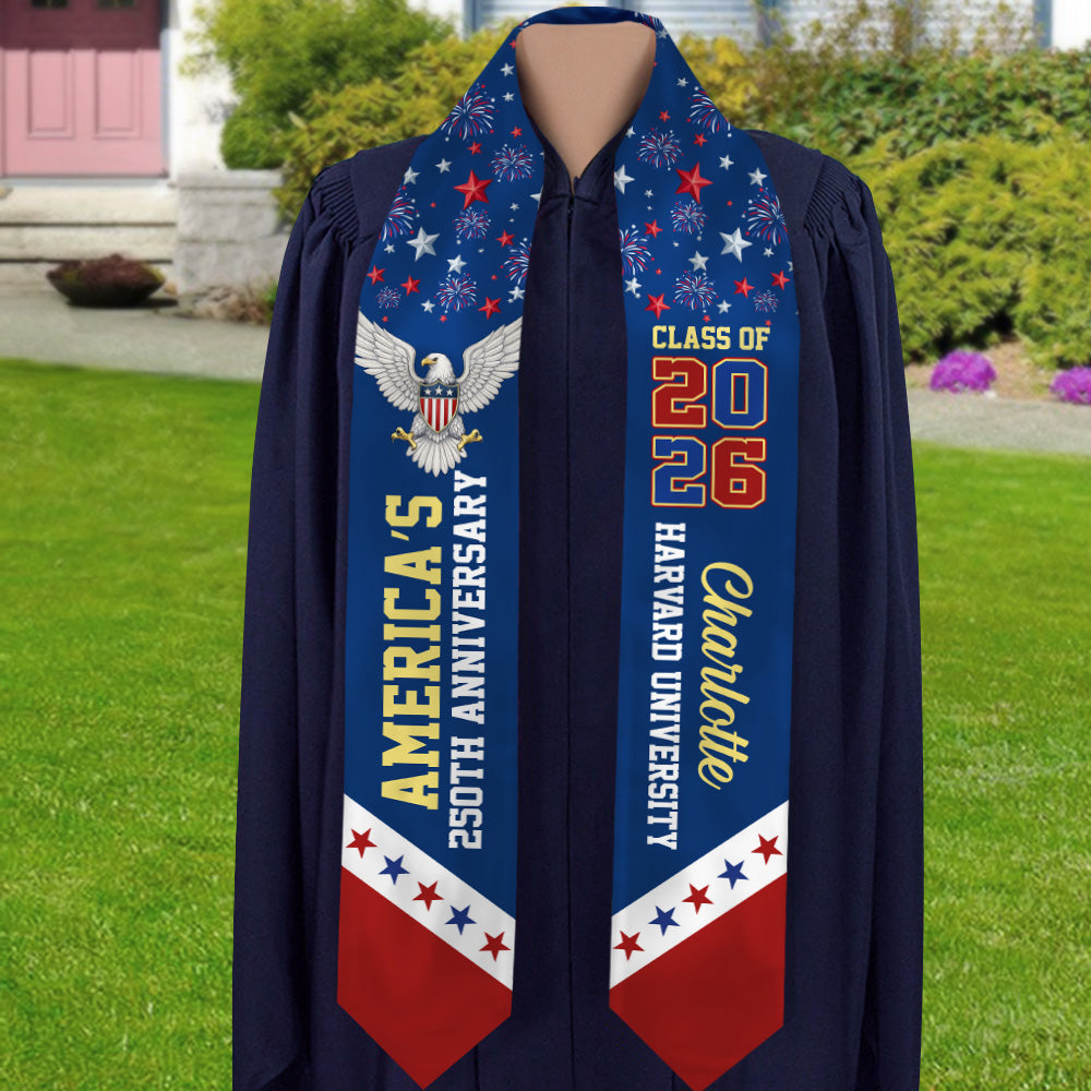Graduating in America’s 250th Anniversary Stoles Personalized Class of 2026 Sash CH07 910316
