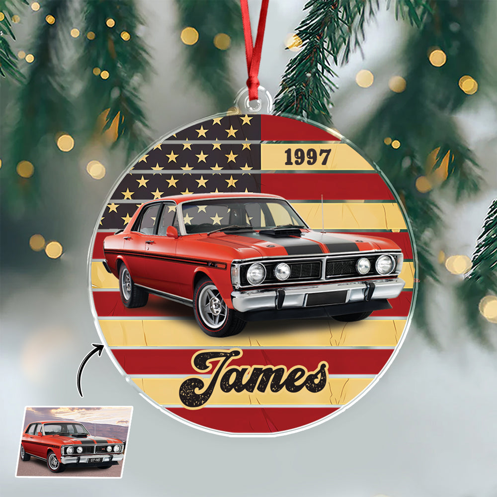 Custom Photo Vintage Retro Car Acrylic Ornament HA75 897274